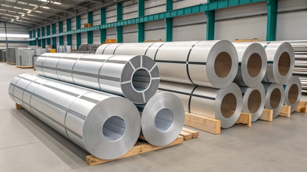 An image showing a stylized product that might be associated with "MJP aluminum Premium," perhaps an artistic component or a piece of high-tech equipment, with sleek design elements.